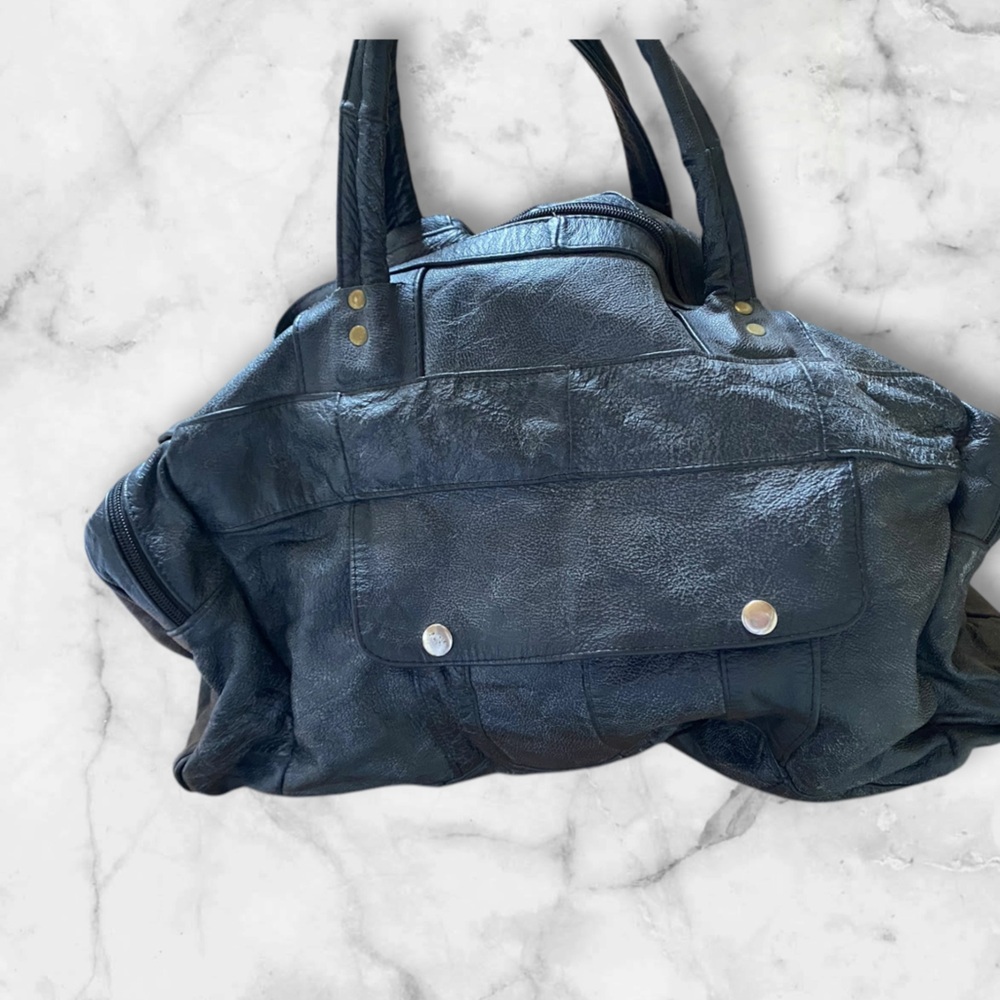 Patchwork Leather Duffel Bag Great Condition - image 2